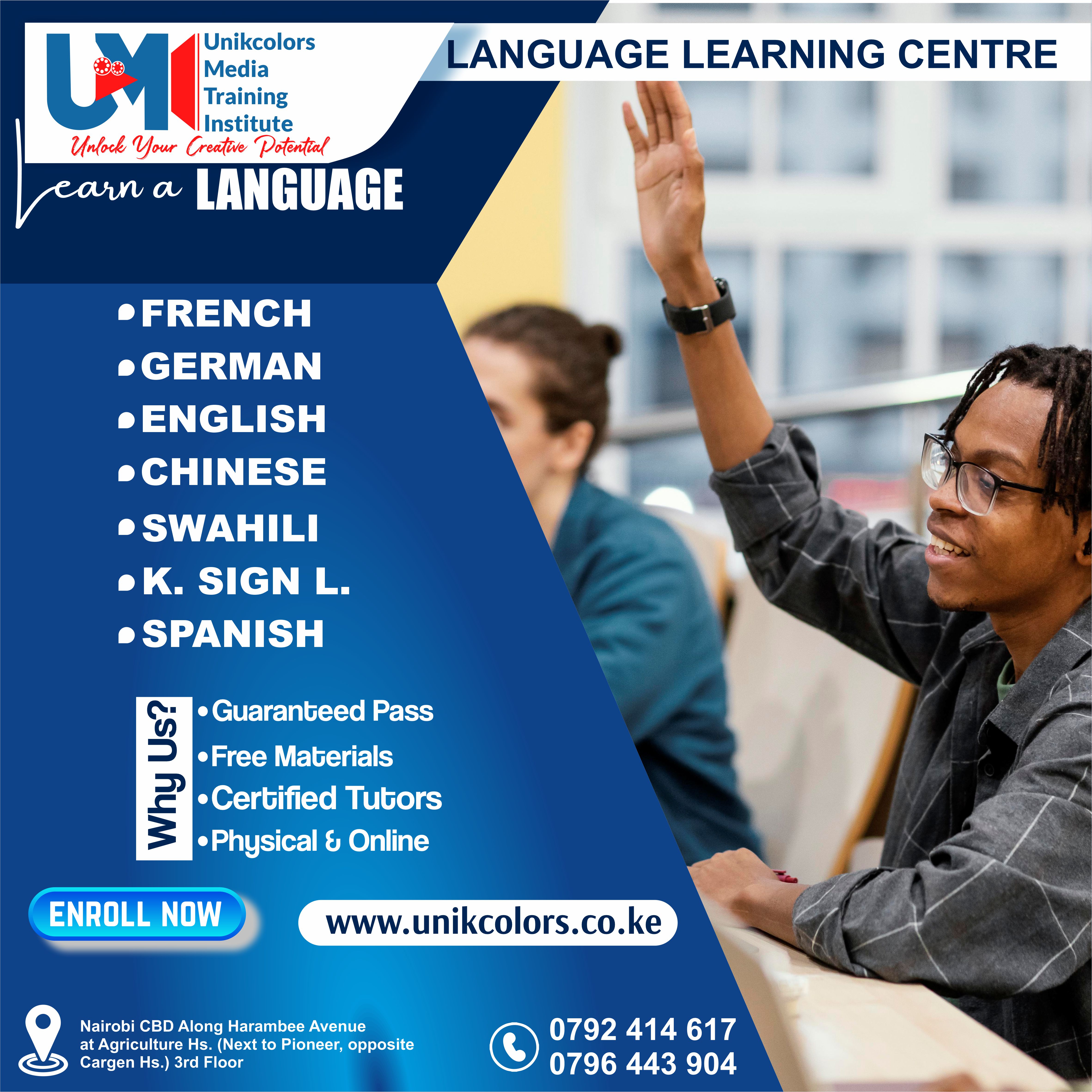 LANGUAGE TRAINING CENTRE - GERMAN | ENGLISH | FRENCH | CHINESE | SPANISH | SWAHILI | KENYA SIGN LANG
